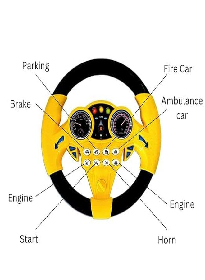 DNGM Creation Kids Driving Steering Wheel Funny Interactive Driving Wheel with Music (Yellow -A) - Image 4